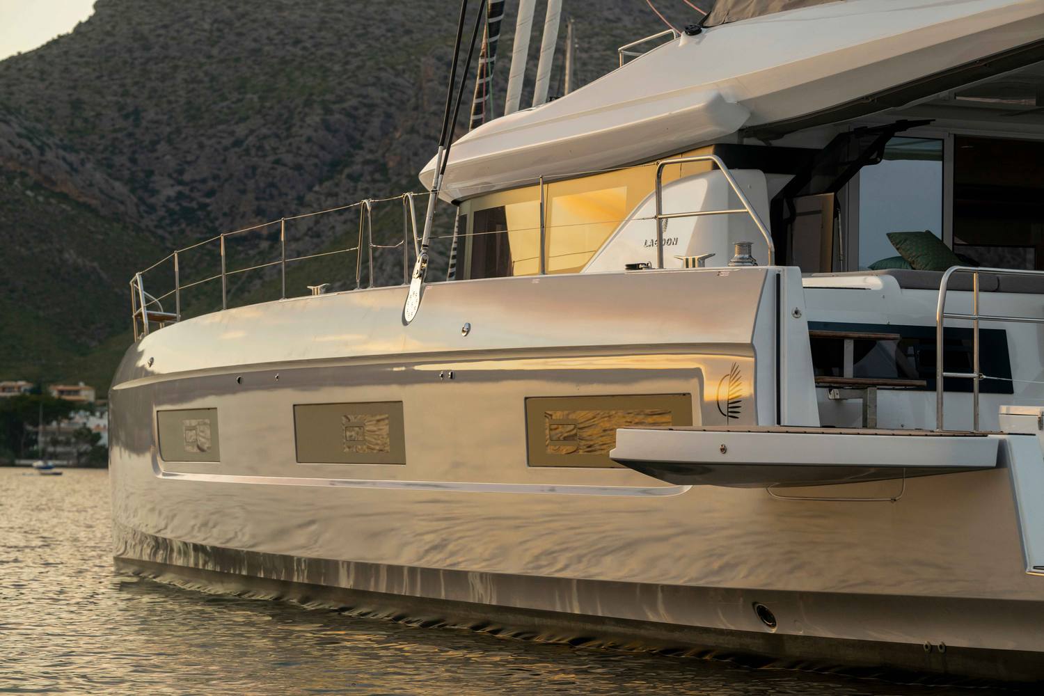 Catamaran under way
